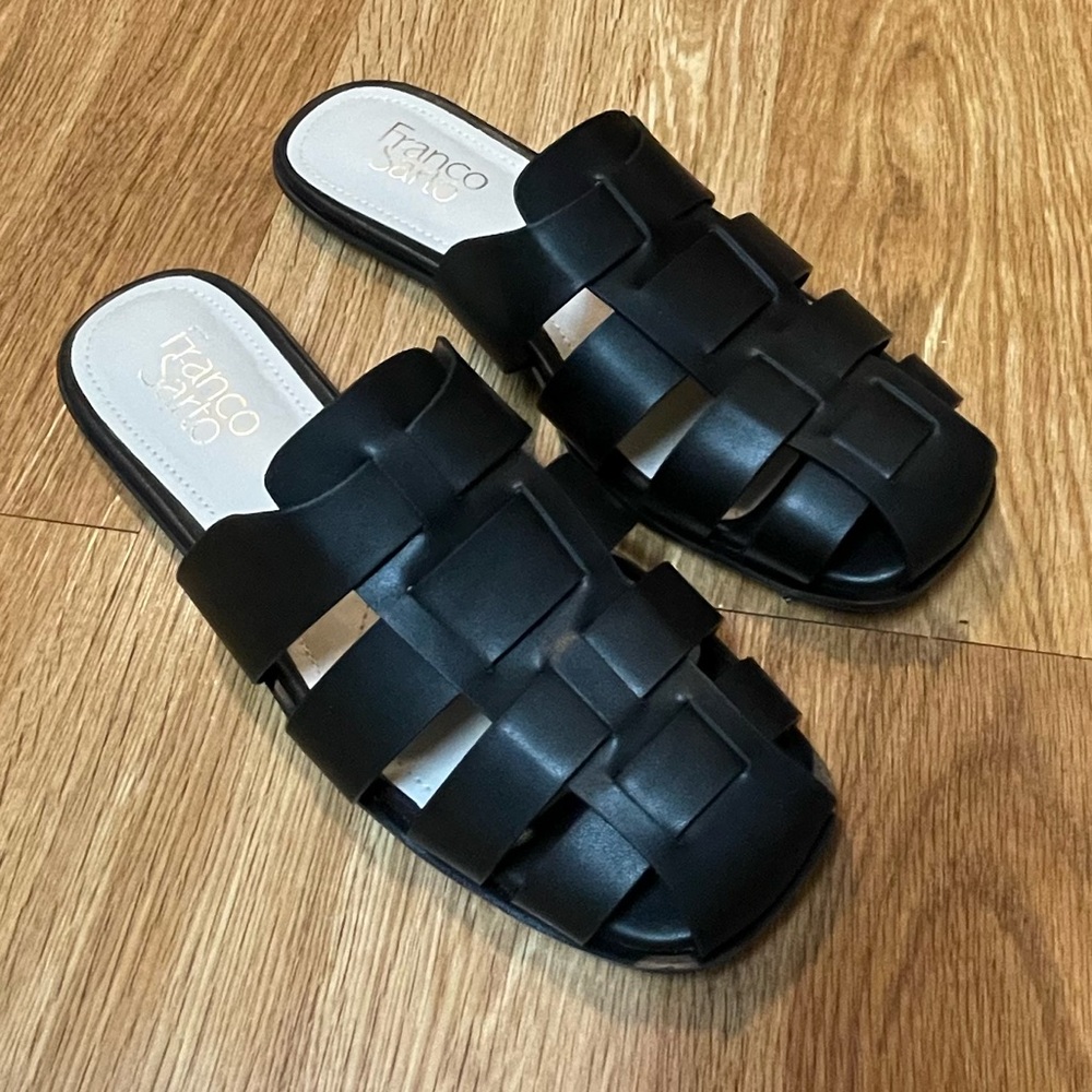 New Franco Sarto Bartis Sandals Sz 6.5 in Black